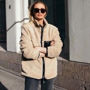 Anine Bing Ryder Jacket with Leather Trim